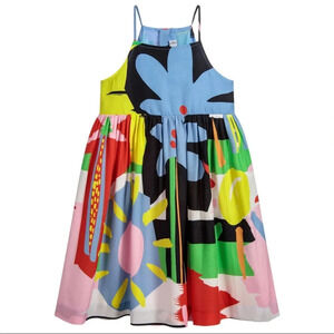 Stella McCartney Kids Sleeveless Abstract Palm Print Dress Size 10